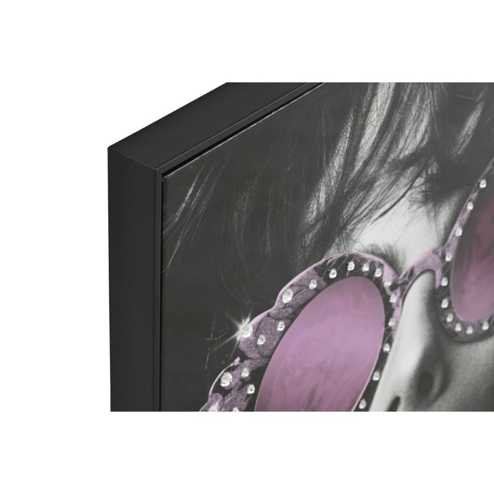 Painting Home ESPRIT Black Lilac chica Lacquered 60 x 3,5 x 80 cm (2 Units)