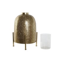 Kerzenschale Home ESPRIT Gold Metall Kristall 24 x 24 x 33 cm