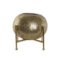 Kerzenschale Home ESPRIT Gold Metall Kristall 24 x 24 x 20 cm