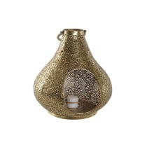 Candleholder Home ESPRIT Golden Metal Crystal 25 x 25 x 26,5 cm