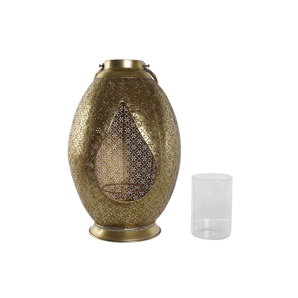 Candleholder Home ESPRIT Golden Metal Crystal 24 x 24 x 38,5 cm