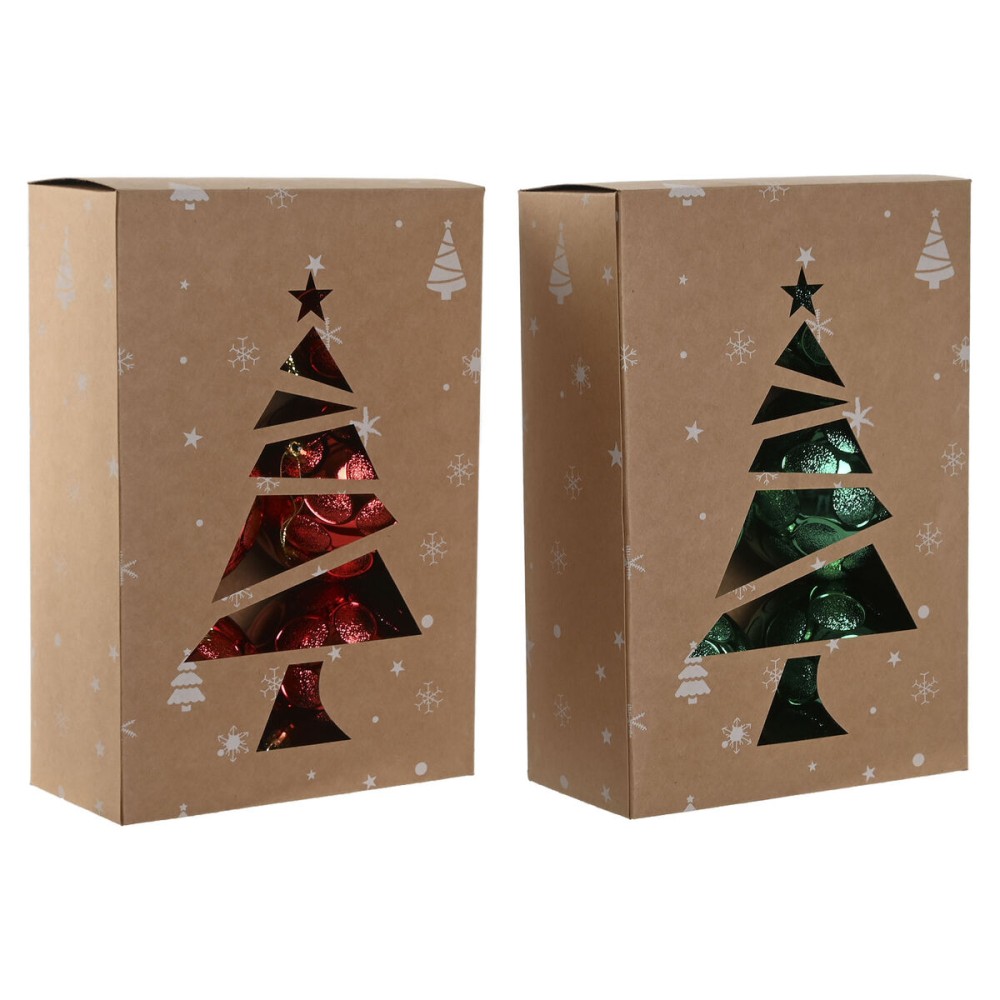 Weihnachtsbaumkugeln Home ESPRIT Rot grün PVC 20 x 10 x 30 cm (2 Stück)