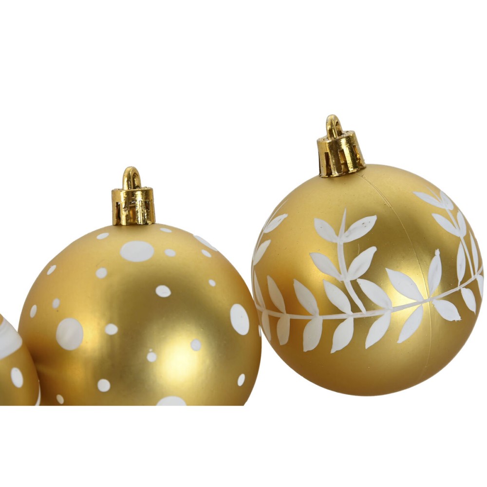 Christmas Baubles Home ESPRIT Red Golden PVC 25 x 6 x 25 cm (16 Pieces)