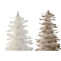 Christmas Tree Home ESPRIT White Golden Cardboard Feather 22 x 22 x 46 cm (2 Units)