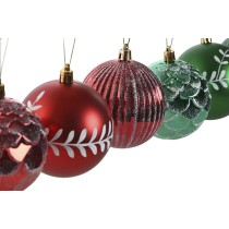 Weihnachtsbaumkugeln Home ESPRIT Rot grün PVC 16 x 16 x 24 cm (2 Stück)