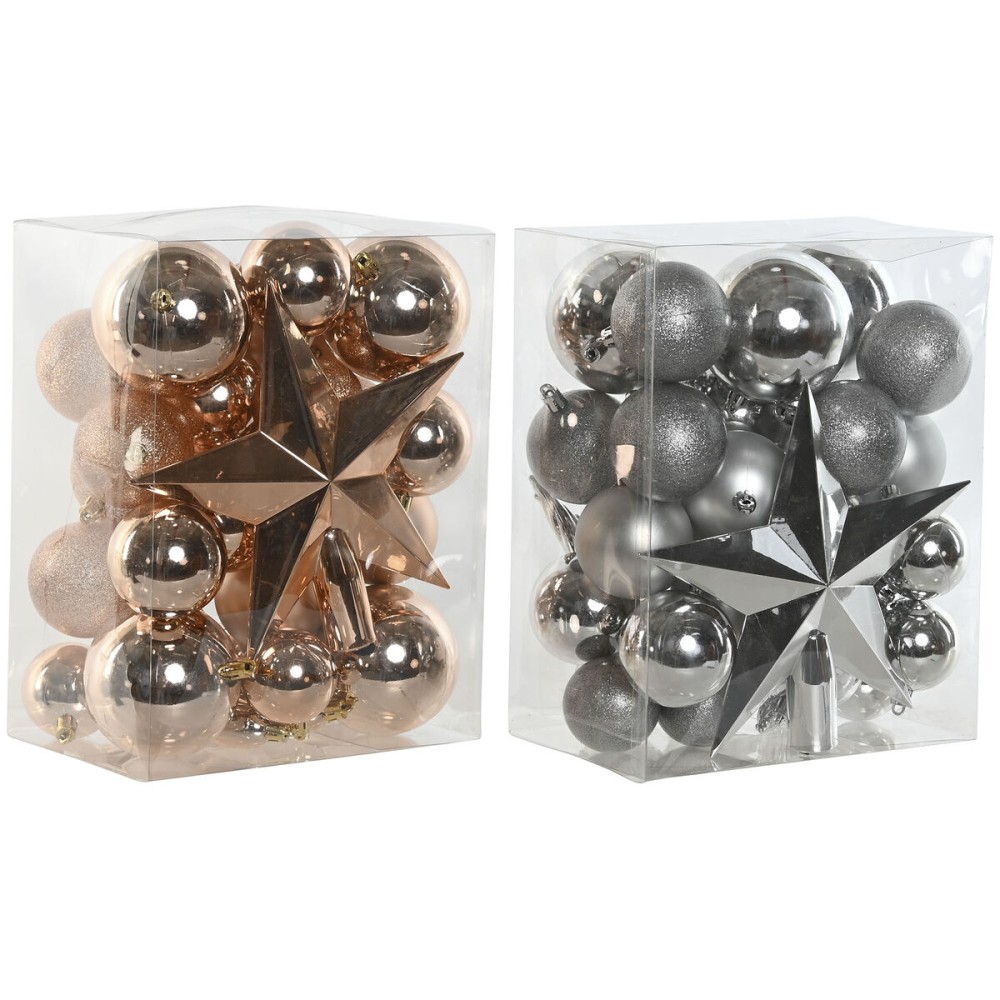 Boules de Noël Home ESPRIT Doré PVC 20 x 13 x 26 cm (2 Unités)