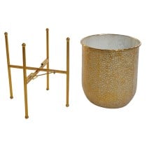 Set of Planters Home ESPRIT Golden Metal Modern 30 x 30 x 62,5 cm (2 Pieces)