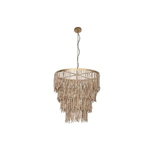 Ceiling Light Home ESPRIT Golden Natural Wood Metal 70 x 70 x 157 cm