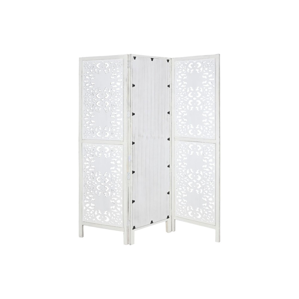 Folding screen Home ESPRIT White Mango wood Mirror 152 x 2 x 182 cm