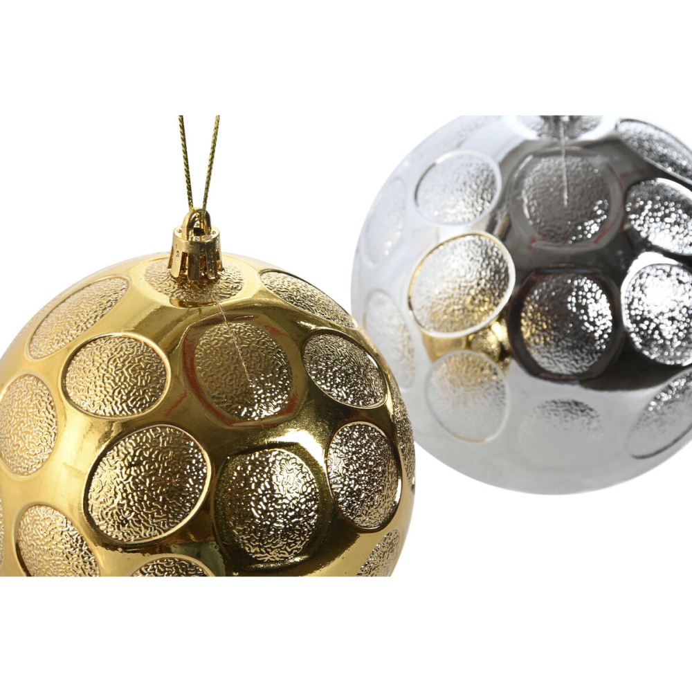 Christmas Baubles Home ESPRIT Golden Silver PVC 20 x 10 x 30 cm (2 Units)