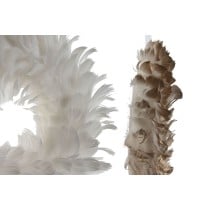 Couronne de Noël Home ESPRIT Blanc Doré Plume 30 x 7 x 30 cm (2 Unités)