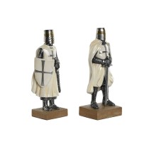 Decorative Figure Home ESPRIT White Silver Resin 10 x 8 x 25 cm (2 Units)