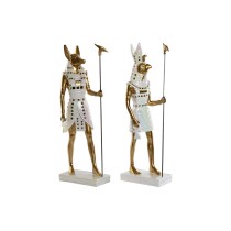 Deko-Figur Home ESPRIT Weiß Gold Harz Orientalisch Ägypter 7 x 11,5 x 36 cm (2 Stück)