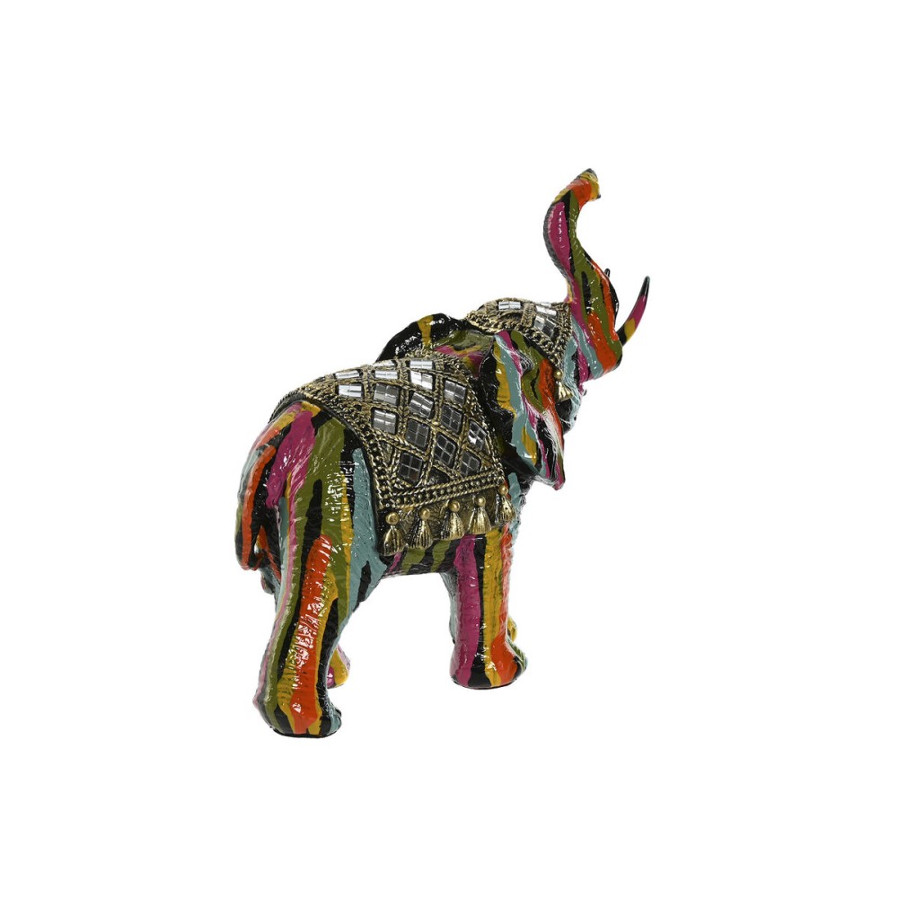 Deko-Figur Home ESPRIT Bunt Harz Elefant 21,5 x 8,5 x 19,5 cm