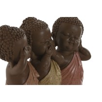 Decorative Figure Home ESPRIT Orange Coral Lime Resin Buddha Oriental 15,5 x 6 x 13 cm