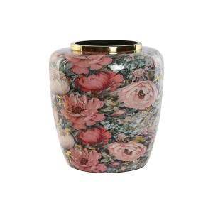 Vase Home ESPRIT Bunt Rosa Metall 33 x 33 x 35 cm