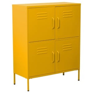 Buffet Alexandra House Living Jaune Métal 80 x 102 x 35 cm