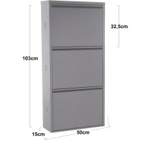 Shoe Rack Alexandra House Living Grey 50 x 103 x 15 cm 3 drawers