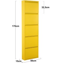 Shoe Rack Alexandra House Living Yellow 50 x 170 x 15 cm 5 drawers