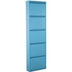 Schuhschrank Alexandra House Living Blau 50 x 170 x 15 cm 5 Schubladen