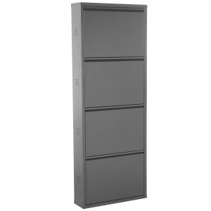 Schuhschrank Alexandra House Living Grau 50 x 136 x 15 cm 4 Schubladen