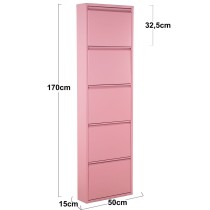 Shoe Rack Alexandra House Living Pink 50 x 170 x 15 cm 5 drawers