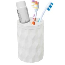 Toothbrush Holder Alexandra House Living White Acrylic Plastic 8 x 12 x 8 cm