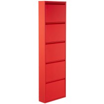 Shoe Rack Alexandra House Living Red 50 x 170 x 15 cm 5 drawers