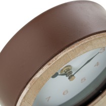 Table clock Alexandra House Living Brown Beige Wood Metal 14 x 16 x 5 cm