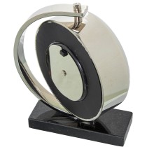 Table clock Alexandra House Living Black Silver Metal Marble 20 x 16 x 5 cm