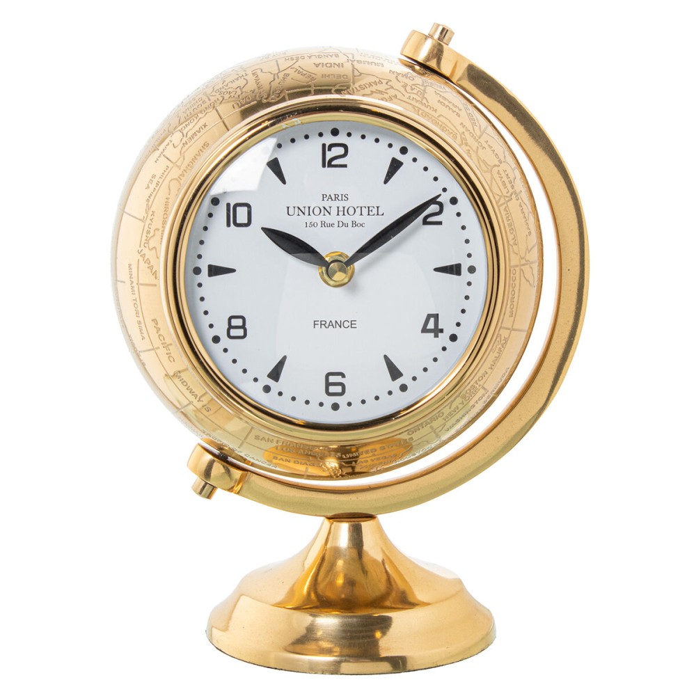 Table clock Alexandra House Living Golden Metal Globe 24 x 20 x 16 cm