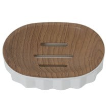 Porte-savon Alexandra House Living Blanc Marron Acrylique Bois 12 x 3 x 9 cm