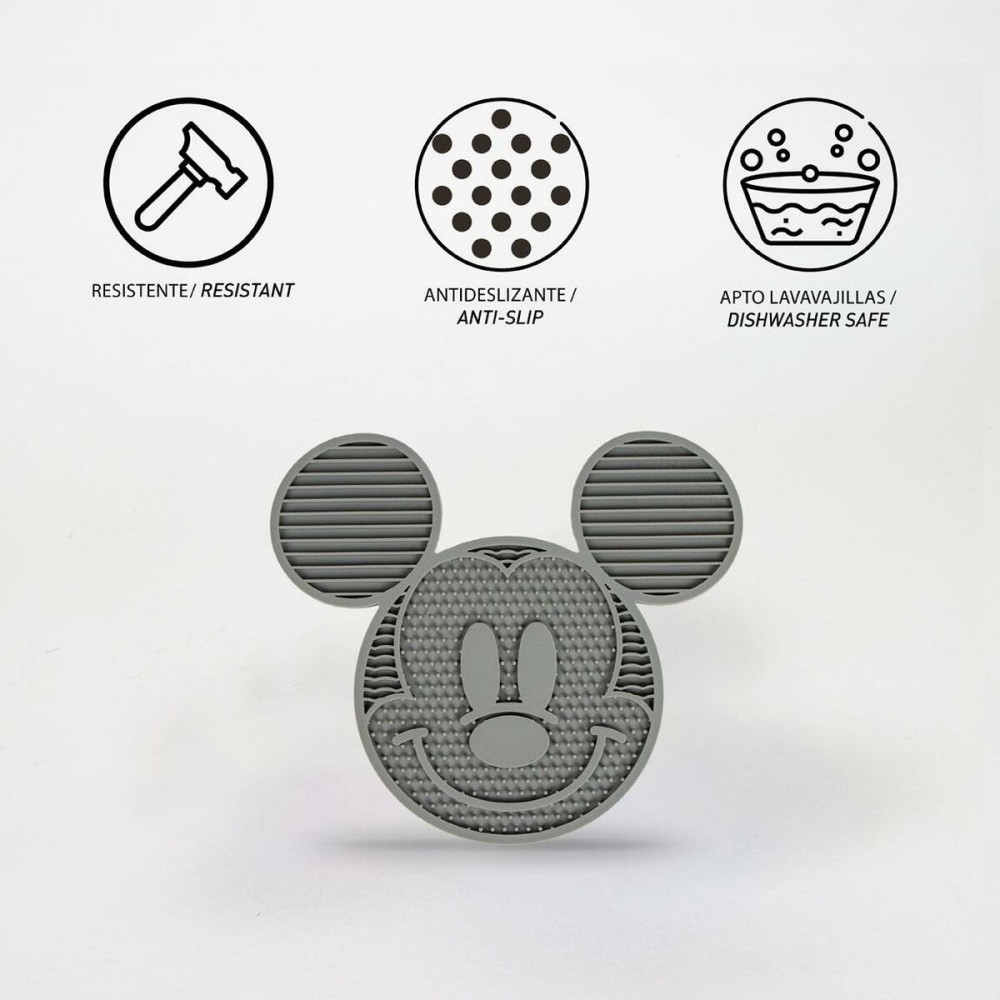 Mangeoire pour chiens Mickey Mouse Gris Silicone 28 x 15 x 1,5 cm