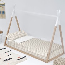 Housse de couette non rembourrée HappyFriday Basic Kids Vichy Beige 90 x 200 cm