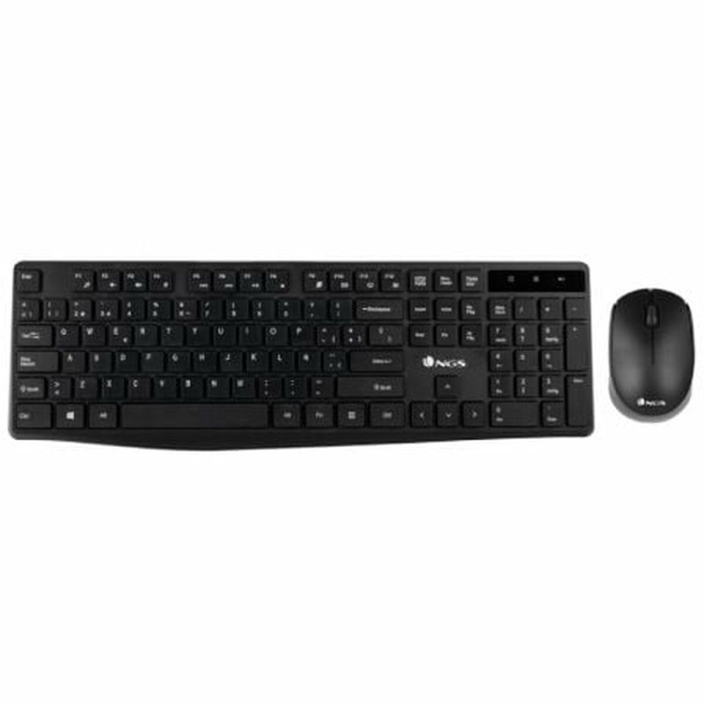 Clavier et souris sans fil NGS NGSWIRELESSSETALLUREKIT 1200 dpi 2.4 GHz Noir (1 Unité)