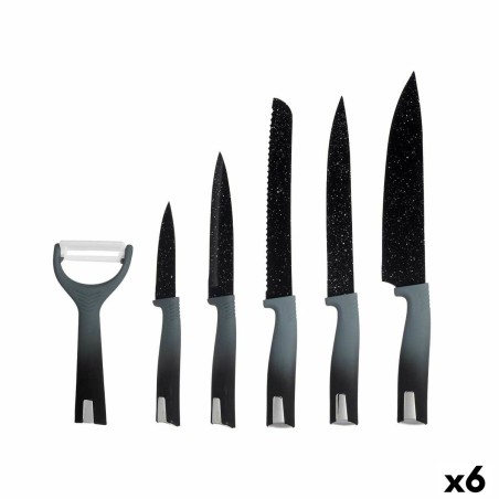 Ensemble de Couteaux Kinvara KT211035 Noir Acier inoxydable polypropylène 6 Pièces (6 Unités)