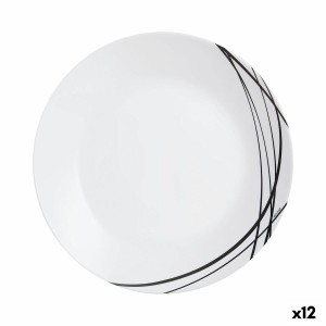 Assiette plate Arcopal Domitille Negro Bicolore verre 25 cm (12 Unités)