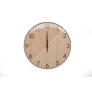 Wall Clock Romimex Beige Plastic Wood 30 x 30 x 2 cm