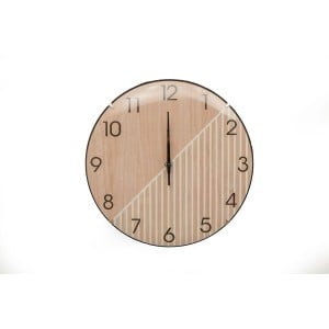 Wanduhr Romimex Beige Kunststoff Holz 30 x 30 x 2 cm