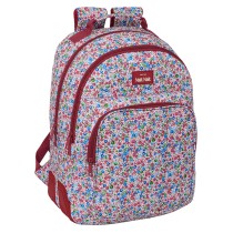 Cartable Nait Nait Flowers Bordeaux 32 x 42 x 15 cm