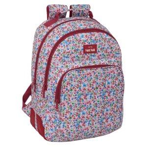 Schulrucksack Nait Nait Flowers Burgunderrot 32 x 42 x 15 cm