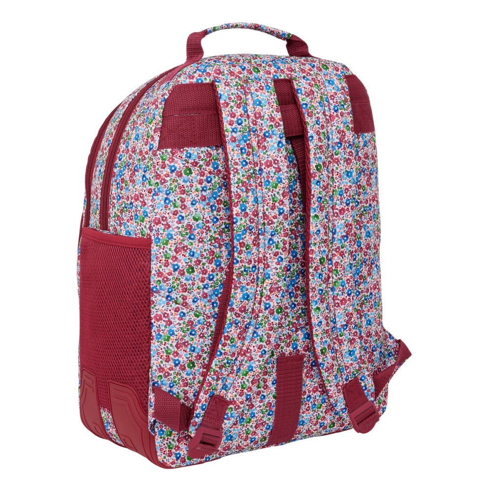 Schulrucksack Nait Nait Flowers Burgunderrot 32 x 42 x 15 cm