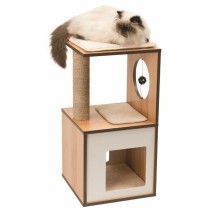 Cat scratching post Vesper V-Box Brown MDF Wood 37 x 37 x 72,5 cm