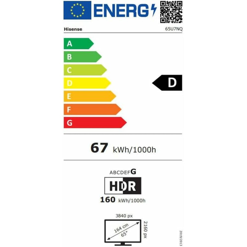 TV intelligente Hisense 65U7NQ 4K Ultra HD LED HDR AMD FreeSync 65"