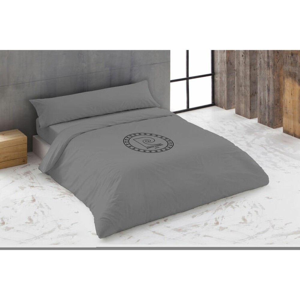 Duvet cover set Hosteline LOGO Grey Double 220 x 230 cm 3 Pieces