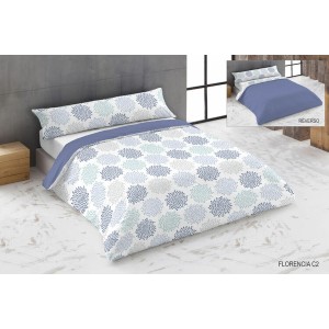 Duvet cover set Hosteline FLORENCIA Blue Super king 3 Pieces