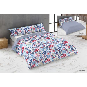 Parure de couette Hosteline PAULO Bleu Lit king size 3 Pièces