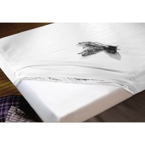 Drap housse Hosteline IRIS Blanc Lit 1 persone