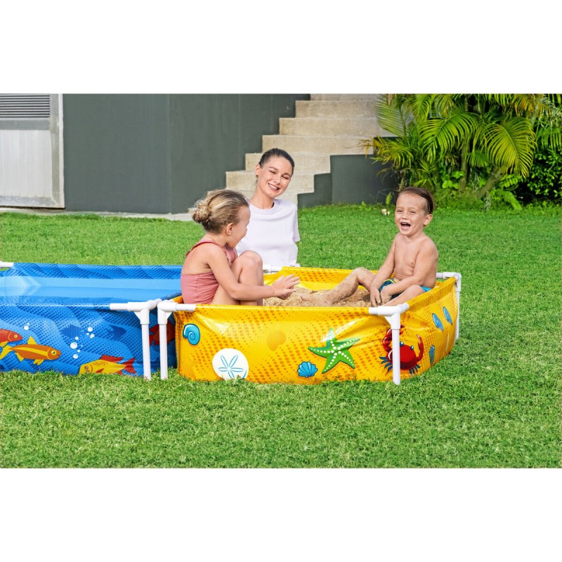 Bestway Kinder-Hartplastikpool mit Sandkasten 213x122x30,5 cm +2 Jahre Garten 00561