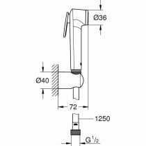 1 douchette avec tube d'écoulement Grohe 26175001 Silicone